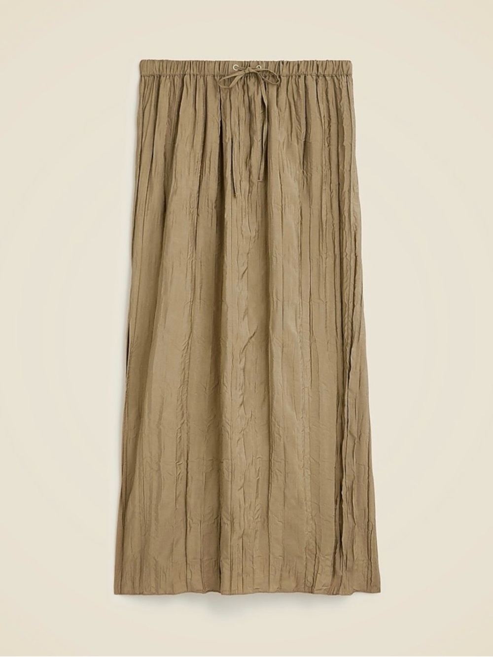 J. Crew Olive Green Drawstring Maxi Skirt large
